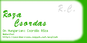 roza csordas business card